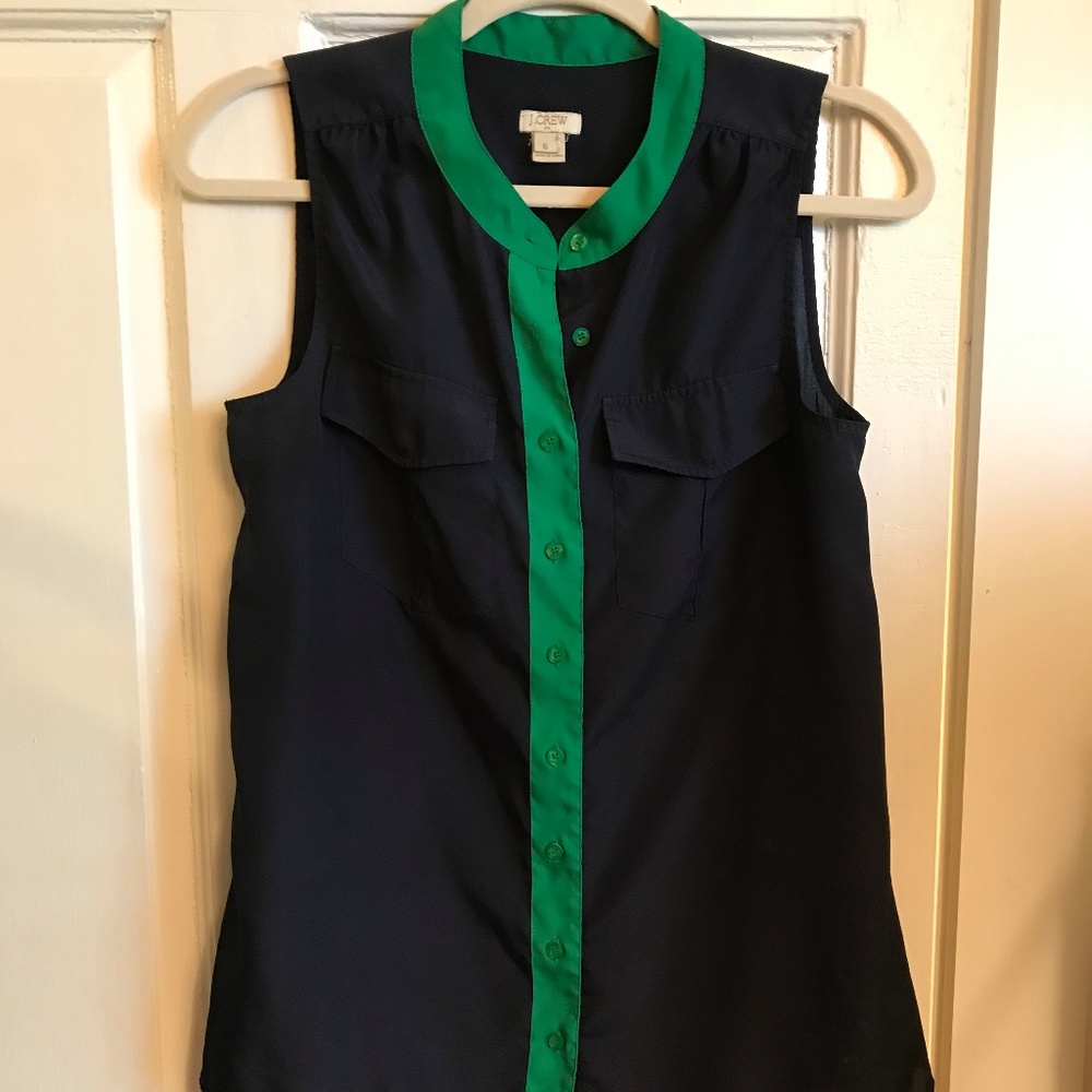 J Crew Sleeveless Button-Up